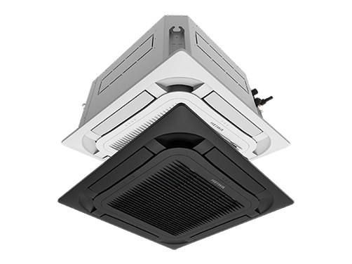 Cassette Heiwa 4 voies, façades blanche et noire, vues de trois quarts sur fond blanc.